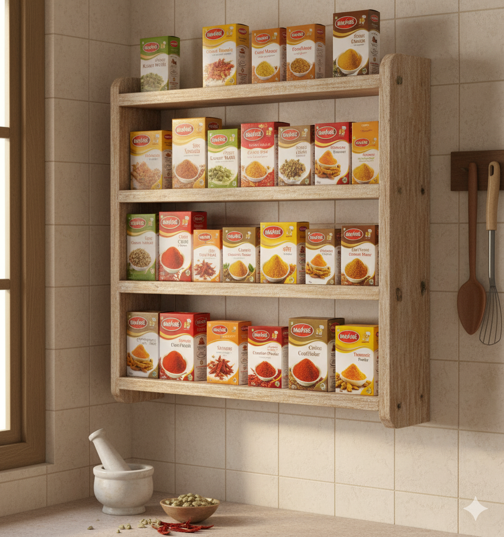 Instagram post of a spice rack